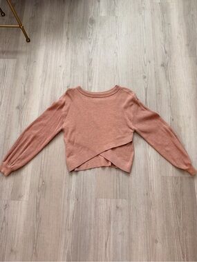 Lululemon Rose Crossover Ribbed Long Sleeve Top
